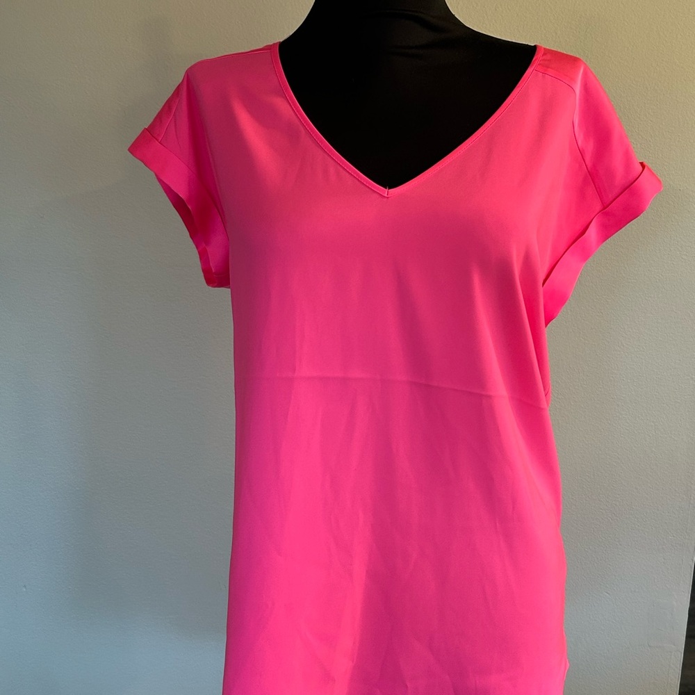 Express Pink Relaxed Cuffed Sleeve Tee
